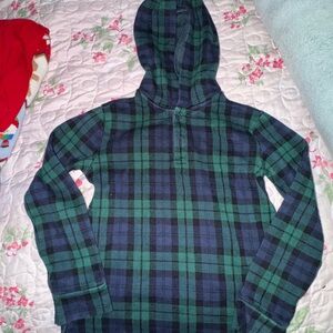 Janie and Jack Green and Navy Plaid sweater